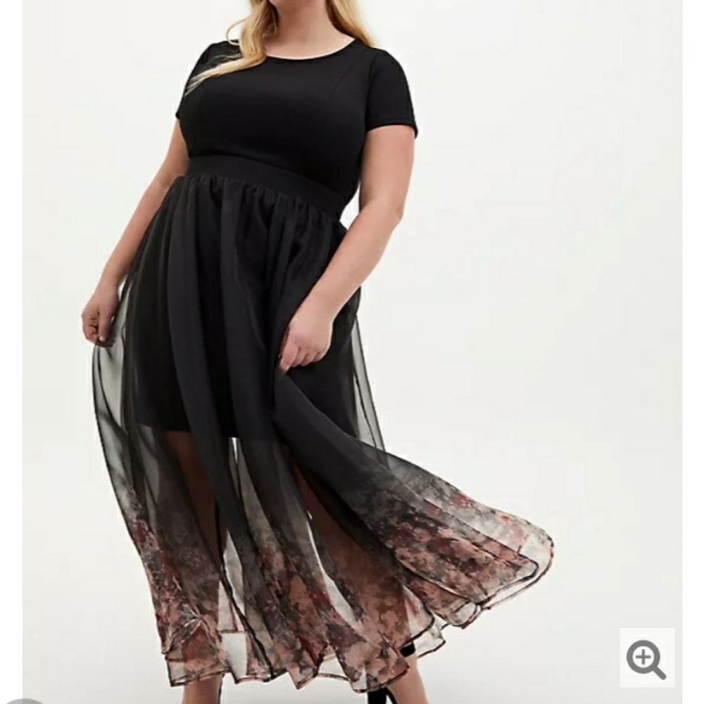 NWT Torrid SCUBA ORGANZA CONVERTIBLE SKATER DR…
